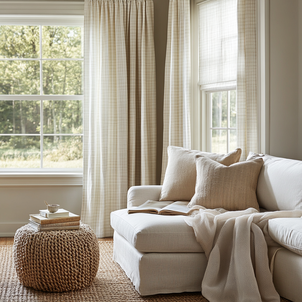 Create a Cozy Christmas Atmosphere with Brown Plaid Drapes