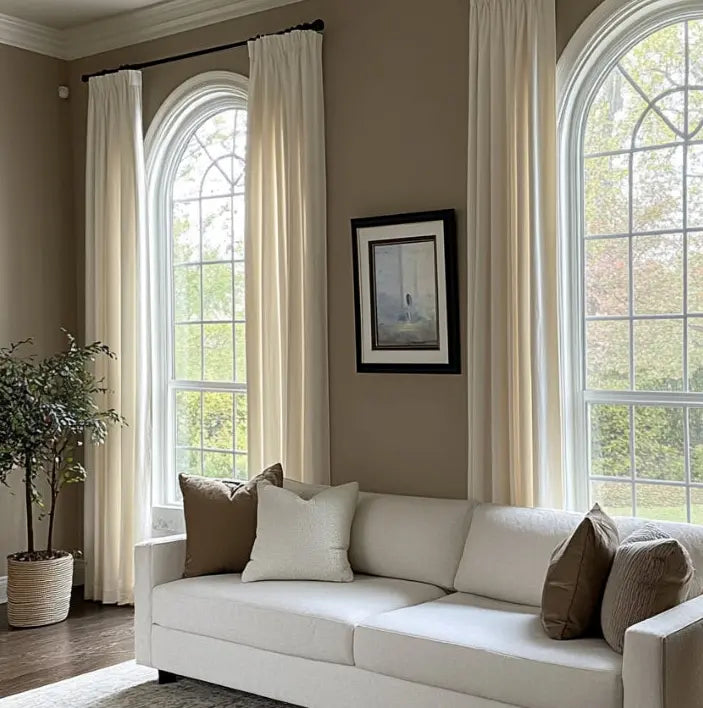 Stylish interior showcasing beautiful custom living room curtains.