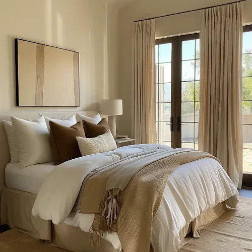 Beautiful custom linen drapes enhancing home decor