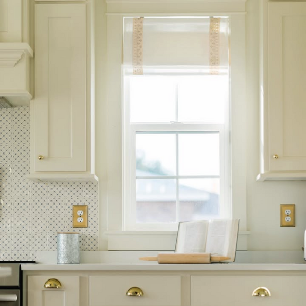 Roman Shades with Border Trim