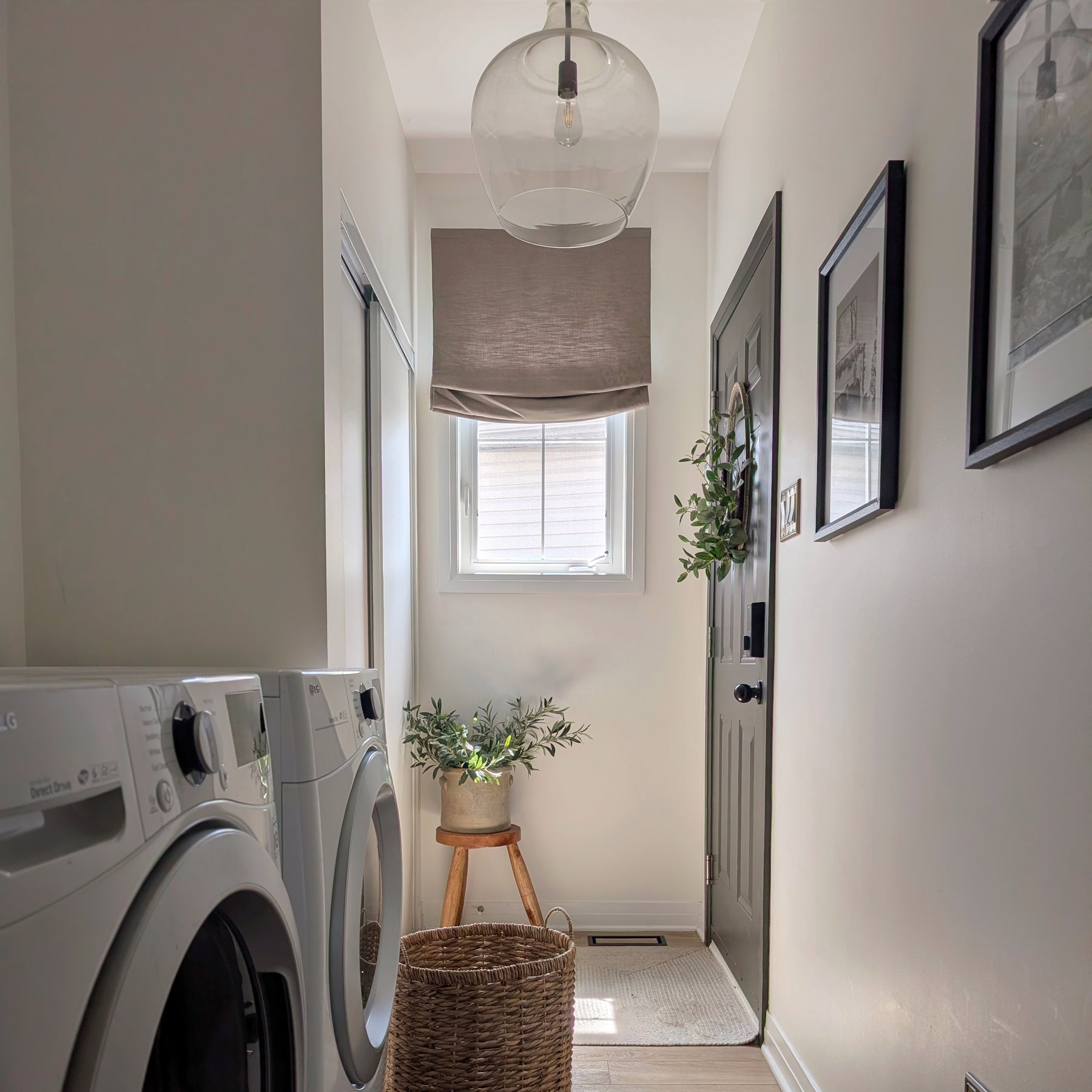 Amanda Kruger in her Ontario home with custom Cozyology window treatments project image 5