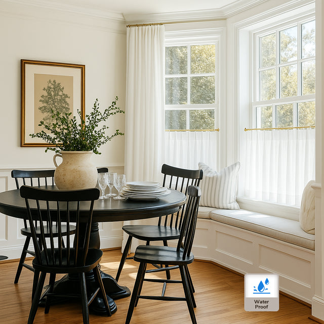 Wynona Waterproof｜Sheer Curtains fabric and drape detail