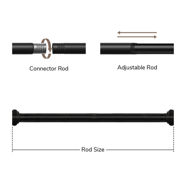 Riley | Length Adjustable | Curtain Rod