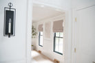Cassandra Linen Cotton Roman Shades in Stone Beige-C5302 viewed from the doorway