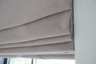 Fold detail of Cassandra Linen Cotton Roman Shades in Stone Beige-C5302