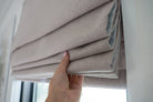Fabric texture of Cassandra Linen Cotton Roman Shades in Stone Beige-C5302