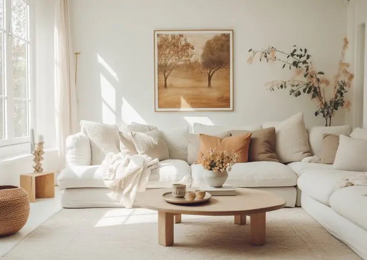 Cozy living room with soft drapery, neutral decor, sunlight streaming in, and comfortable seating, creating a warm and inviting space