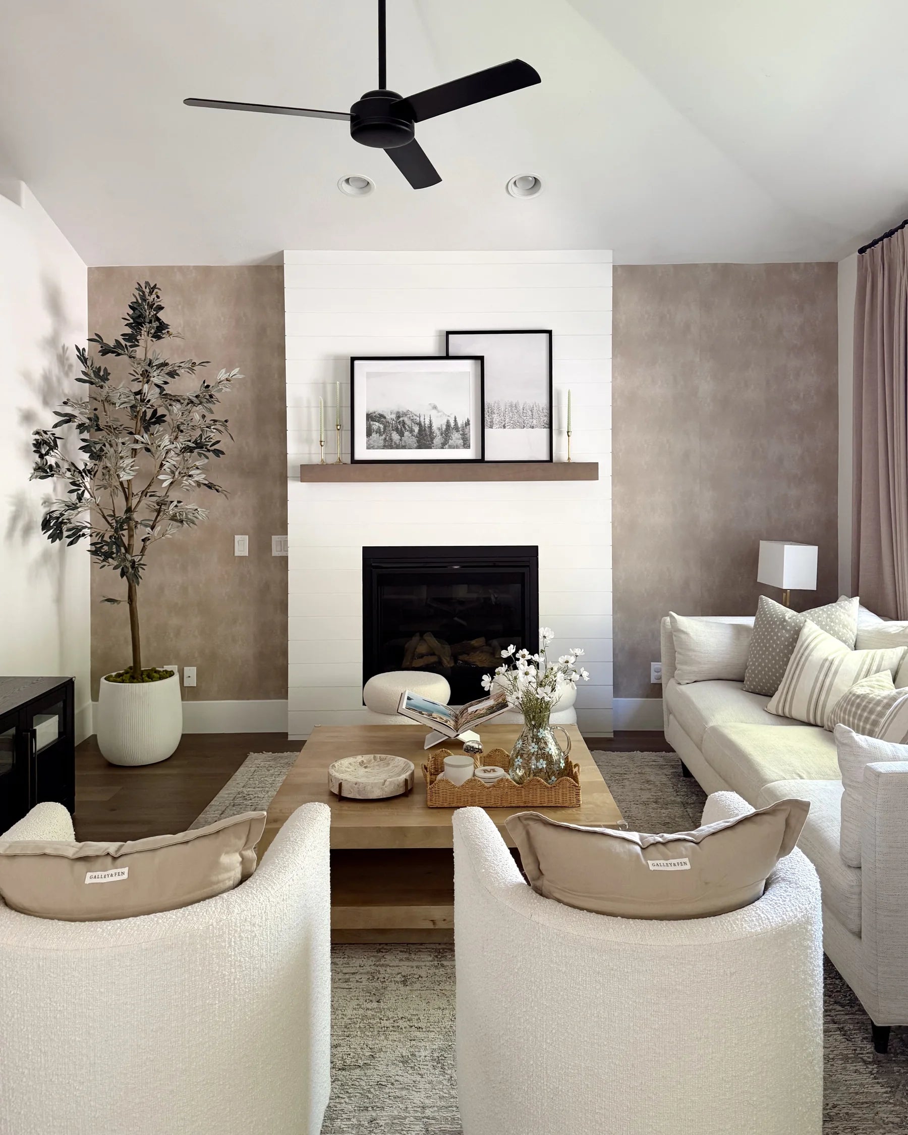 Kelsie's living room with Cozyology window treatments