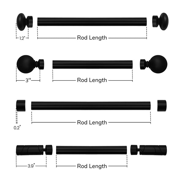 Evelyn | Single Curtain Rod | Customizable