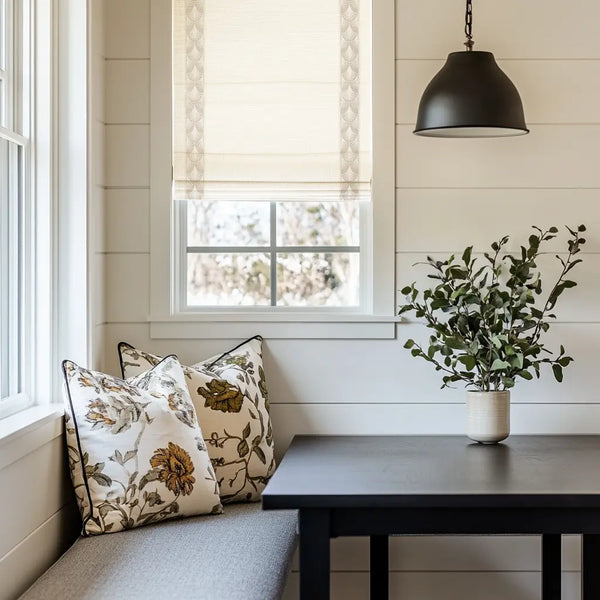 Roman Shades with Border Trim