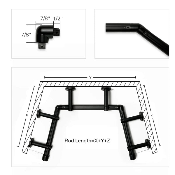 Ronan | Custom Size | Angle Traverse | Curtain Rod