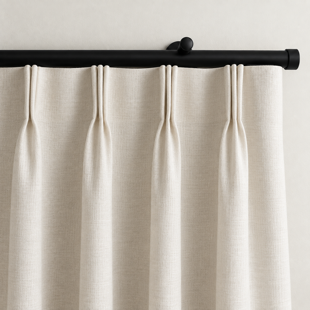 Pleated curtain header